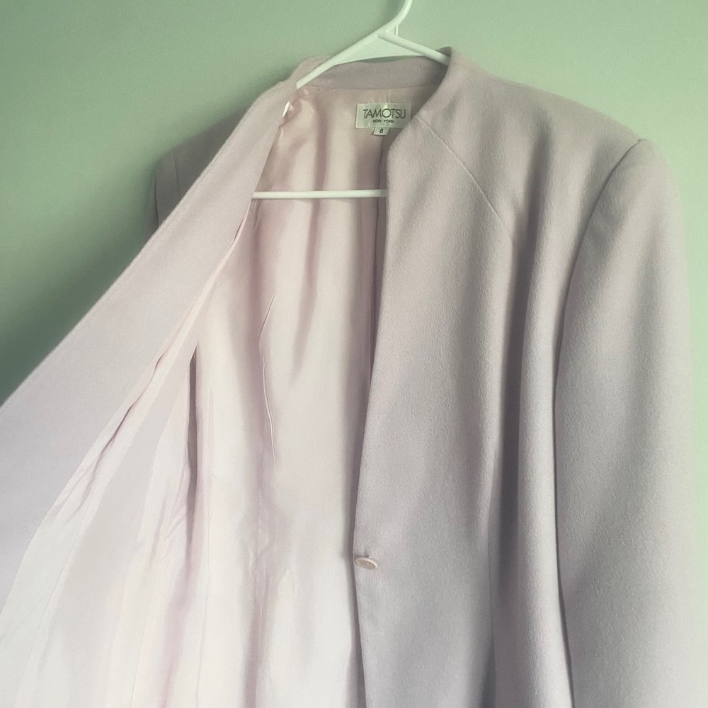 Tamotsu New York Vintage Lilac Wool Cashmere Blazer Jacket Size 8 - Picture 4 of 6